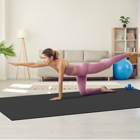 Exercise Mat Non Slip High Density Premium Yoga Mat Exercise Yoga Mat for Men Women Fitness & Exercise Mat with Bag & Carry Strap  (10x6ft)