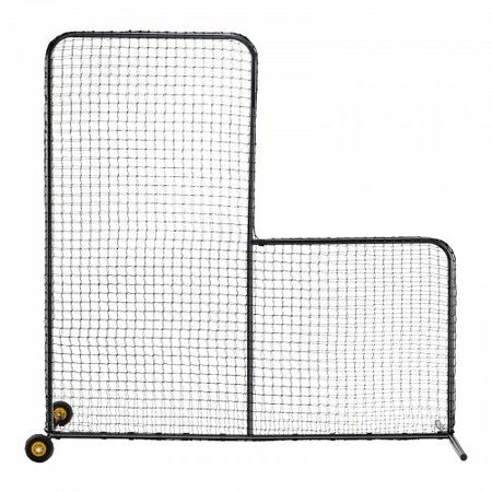 L Screen Baseball for Batting Cage 7x7 ft Softball Safety Screen Body Protector Portable Batting Screen with Carry Bag Wheels Ground Stakes Heavy Duty