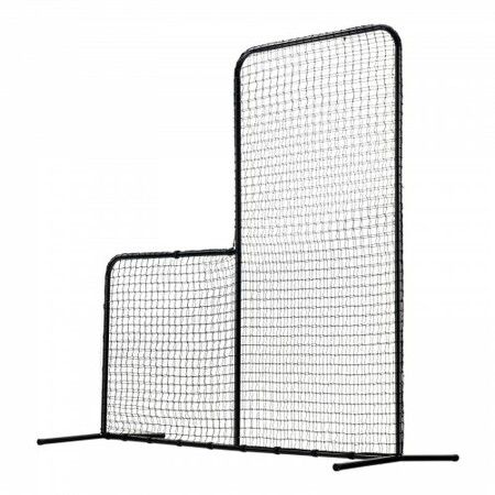 L Screen Baseball for Batting Cage 7x7 ft Baseball Softball Safety Screen Body Protector Portable Batting Screen with Carry Bag & Ground Stakes Heavy Duty