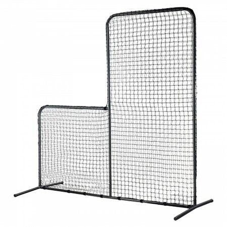 L Screen Baseball for Batting Cage 7x7 ft Baseball Softball Safety Screen Body Protector Portable Batting Screen with Carry Bag & Ground Stakes Heavy Duty