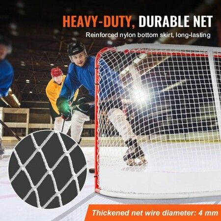 Street Hockey Net Indoor Outdoor Steel Hockey Goal Set 72"x48"