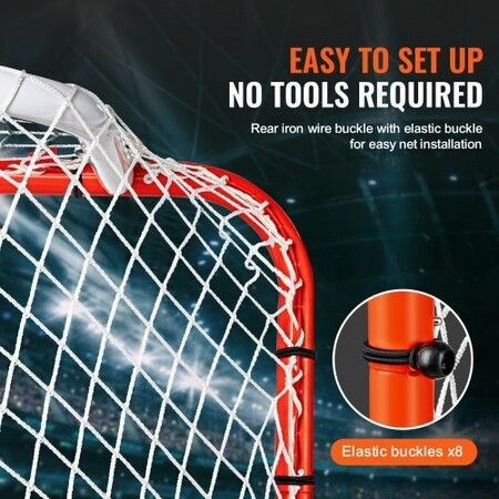 Street Hockey Net Indoor Outdoor Steel Hockey Goal Set 72"x48"