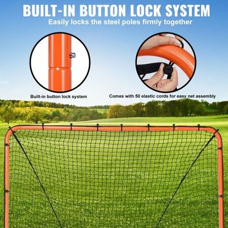 Lacrosse Goal 1.8mx1.8m Lacrosse Net Folding Portable Backyard Lacrosse Training Equipment Steel Frame Training Net Quick & Easy Setup Lacrosse Goal