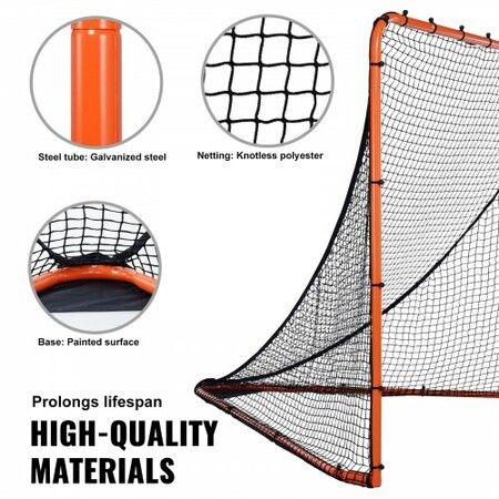 Lacrosse Goal 1.8mx1.8m Lacrosse Net Folding Portable Backyard Lacrosse Training Equipment Steel Frame Training Net Quick & Easy Setup Lacrosse Goal