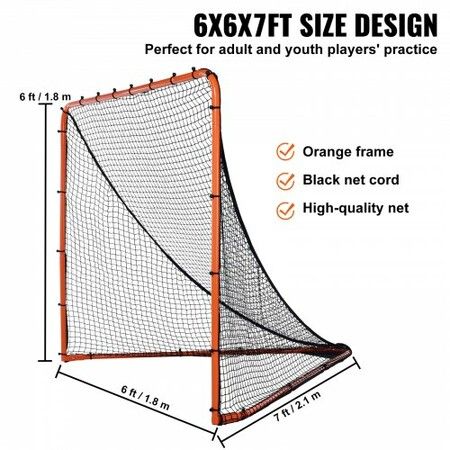 Lacrosse Goal 1.8mx1.8m Lacrosse Net Folding Portable Backyard Lacrosse Training Equipment Steel Frame Training Net Quick & Easy Setup Lacrosse Goal