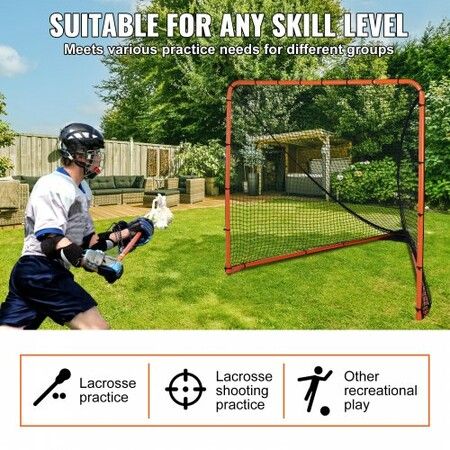 Lacrosse Goal 1.8mx1.8m Lacrosse Net Folding Portable Backyard Lacrosse Training Equipment Steel Frame Training Net Quick & Easy Setup Lacrosse Goal