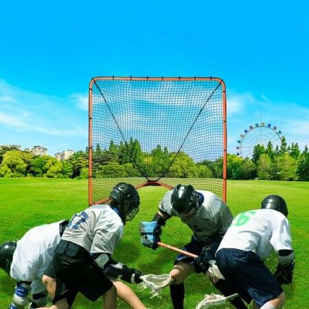 Lacrosse Goal 1.8mx1.8m Lacrosse Net Folding Portable Backyard Lacrosse Training Equipment Steel Frame Training Net Quick & Easy Setup Lacrosse Goal