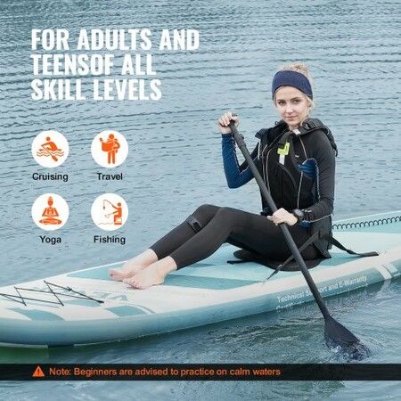 Inflatable Stand Up Paddle Board 3048x838x152 mm SUP Paddleboard w Removable Kayak Seat Board Accessories Pump Paddle Fin Backpack Ankle Leash & Repair Kit