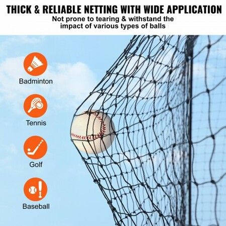 Baseball Batting Netting Professional Softball Baseball Batting Hitting Training Net Practice Portable Pitching Cage Net with Door & Carry Bag (NET ONLY)