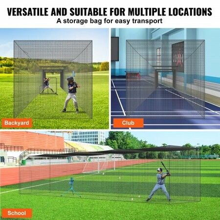 Baseball Batting Netting Professional Softball Baseball Batting Hitting Training Net Practice Portable Pitching Cage Net with Door & Carry Bag (NET ONLY)