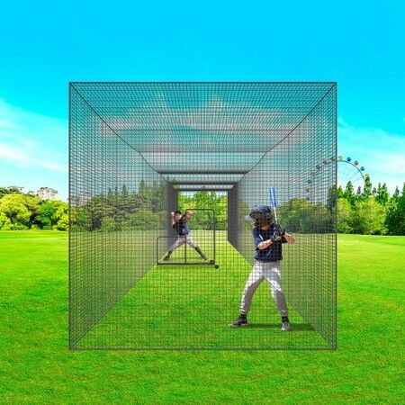 Baseball Batting Netting Professional Softball Baseball Batting Hitting Training Net Practice Portable Pitching Cage Net with Door & Carry Bag (NET ONLY)