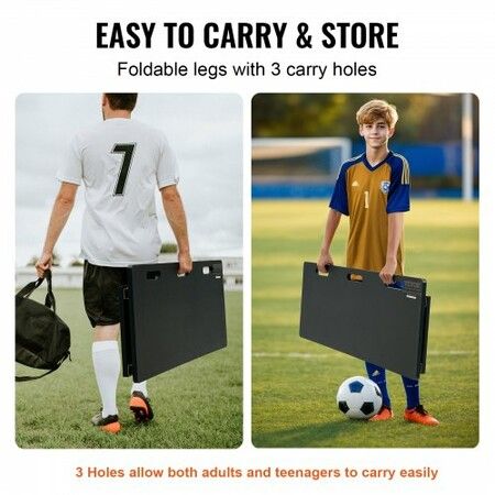 Soccer Rebounder Board 115x45 cm Portable Soccer Wall with 2 Angles Rebound Foldable HDPE Kickback Rebound Board Soccer Training Equipment