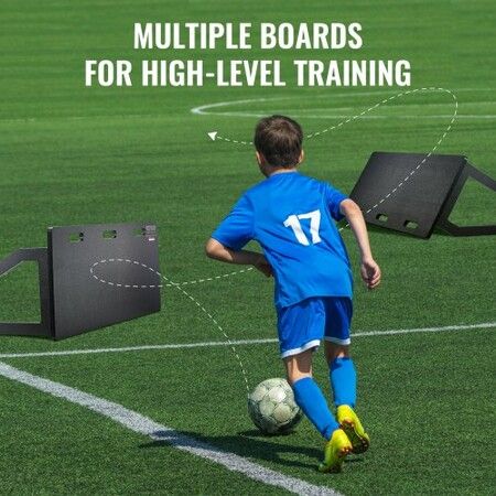 Soccer Rebounder Board 115x45 cm Portable Soccer Wall with 2 Angles Rebound Foldable HDPE Kickback Rebound Board Soccer Training Equipment