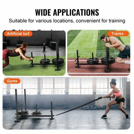 Weight Training Sled Pull Push Power Sled with Handle Fitness Strength Resistance Training Steel Workout Equipment Athletic Exercise & Speed Improvement