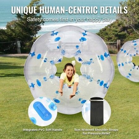 Inflatable Bumper Ball 1-Pack 5FT/1.5M Body Sumo Zorb Balls for Teen &  0.8mm Thick PVC Human Hamster Bubble Balls Play Bumper Bopper Toys