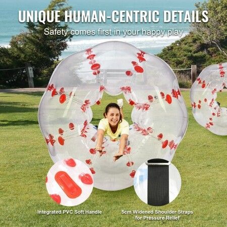 Inflatable Bumper Ball 1-Pack 5FT/1.5M Body Sumo Zorb Balls for Teen &  0.8mm Thick PVC Human Hamster Bubble Balls Play Bumper Bopper Toys