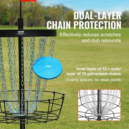 Disc Golf Basket 24-Chains Portable Disc Golf Target Hole Heavy Duty Steel Practice Disc Golf Course Basket Indoor & Outdoor Pro Golf Basket Set