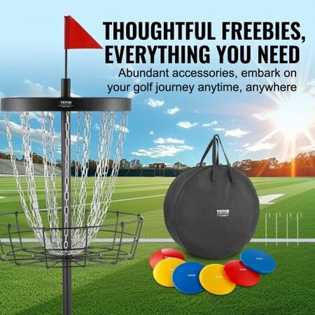 Disc Golf Basket 24-Chains Portable Disc Golf Target Hole Heavy Duty Steel Practice Disc Golf Course Basket Indoor & Outdoor Pro Golf Basket Set