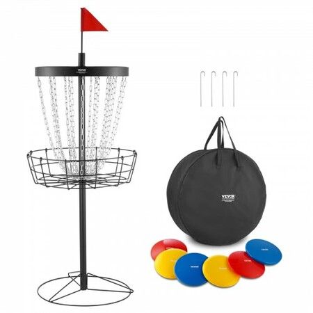 Disc Golf Basket 24-Chains Portable Disc Golf Target Hole Heavy Duty Steel Practice Disc Golf Course Basket Indoor & Outdoor Pro Golf Basket Set