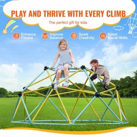 Climbing Dome 6FT Geometric Dome Climber Play Center for Kids 3 to 9 Years Old Jungle Gym Supports 600LBS and Easy Assembly with Climbing Grip