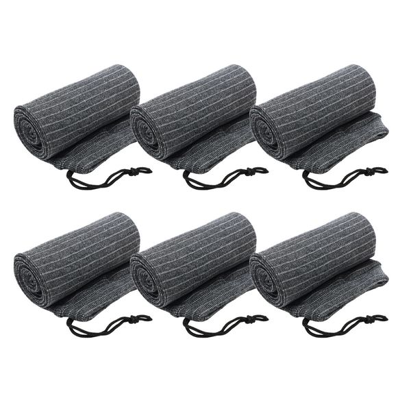 6pcs Gun Socks Shotgun Cases Rifle Sleeves Pistol Airsoft Handgun Storage Protector 137x10cm Silicone Treated Fabric Knit with Drawing Closure Grey