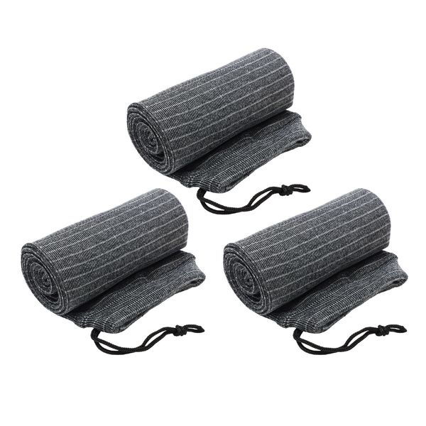 3pcs Gun Socks Shotgun Rifle Cases 132x15cm Airsoft Sleeves Pistol Handgun Storage Protector Silicone Treated Knit Fabric with Drawing Closure Grey