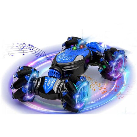 Remote Control Car with Cool Light, Spray Drift Hand Controlled Car, 2.4Ghz Rechargeable RC Car, Birthday Gifts for Boys 6-12 (Blue)