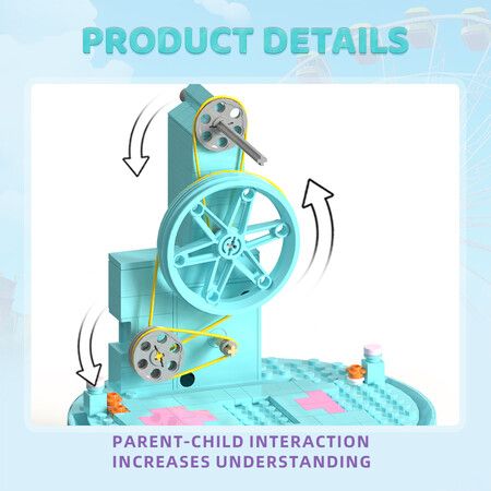 Rotating Ferris Wheel Music Box Building Block Toys for Girls and Boys 6-12 Years Old,Christmas and Valentine Gifts(630 Pcs)