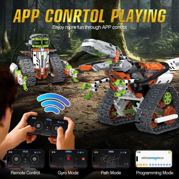 5 in 1 STEM Robot Toys Building Kits App & Remote Control Engineering Learning Educational Toys DIY Projects for Kids Ages 8-12 (539 Blocks)