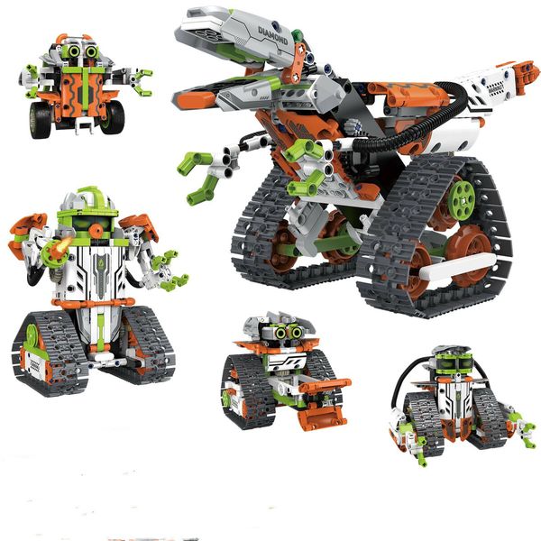 5 in 1 STEM Robot Toys Building Kits App & Remote Control Engineering Learning Educational Toys DIY Projects for Kids Ages 8-12 (539 Blocks)