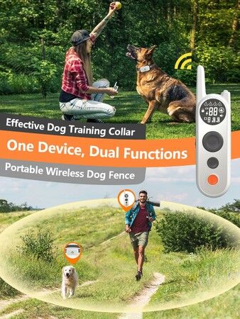 Wireless Dog Fence Dog Training Collar 3Mode  Fence Dogs Covers  6100 Ft Dog Training Collar Waterproof Wireless Pet Fence 3 Training Modes  2 Recievers