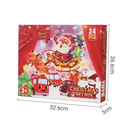 Advent Calendar for Kids Boys, 24 Days Christmas Countdown Calendar with Cute Pull Back Cars Vehicles, Holiday Gift for Kids Age 3 Up