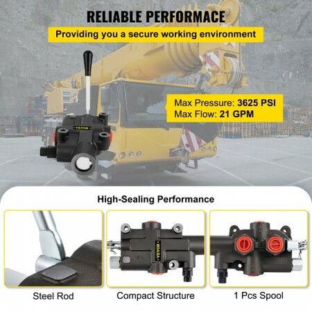 Hydraulic Directional Control Valve 1 Spool Hydraulic Spool Valve 21 GPM Hydraulic Loader Valve 3625 PSI Directional Hydraulic Valves & Controls