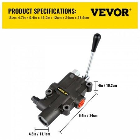 Hydraulic Directional Control Valve 1 Spool Hydraulic Spool Valve 21 GPM Hydraulic Loader Valve 3625 PSI Directional Hydraulic Valves & Controls