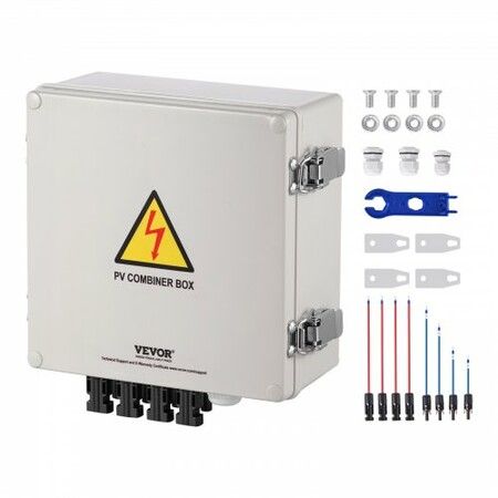 Solar PV Combiner Box 4 String 10A for Solar Panel System ABS Case IP65