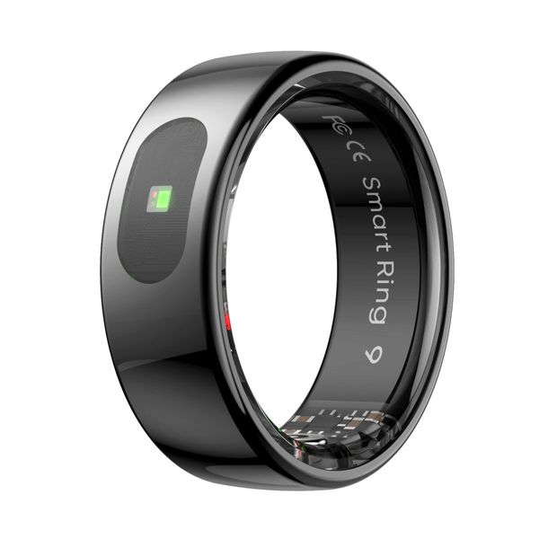 Smart Ring Tracker for Women & Men, Fitness Ring with Sleep & Motion Tracking, Touch Control,Compatible with iOS & Android (Black,10#)