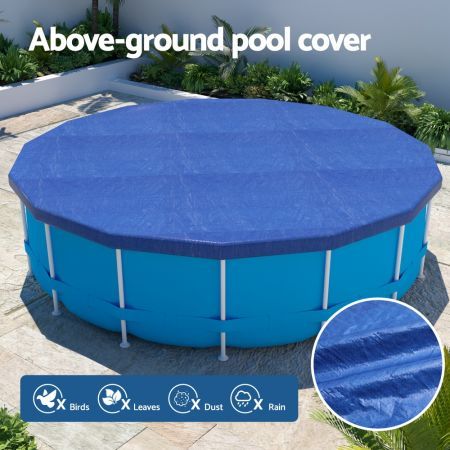 Aquabuddy Pool Cover Fit 3.66m Round Above-ground Swimming Pool Blanket Blue