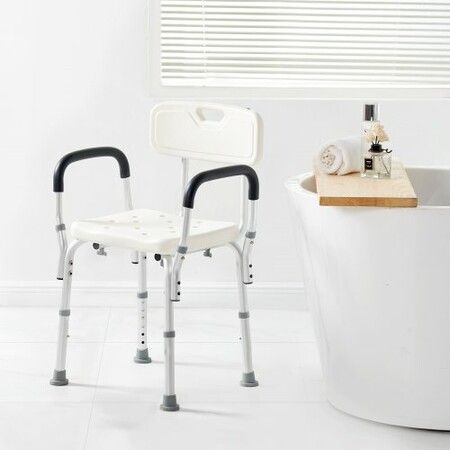 Shower Chair Shower Seat with Back Adjustable Height Shower Stool Shower Chair for Inside Shower Bathtub Non-slip Bathroom Bench Bath Chair 158.8 kg