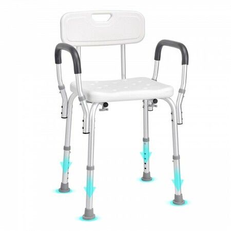 Shower Chair Shower Seat with Back Adjustable Height Shower Stool Shower Chair for Inside Shower Bathtub Non-slip Bathroom Bench Bath Chair 158.8 kg