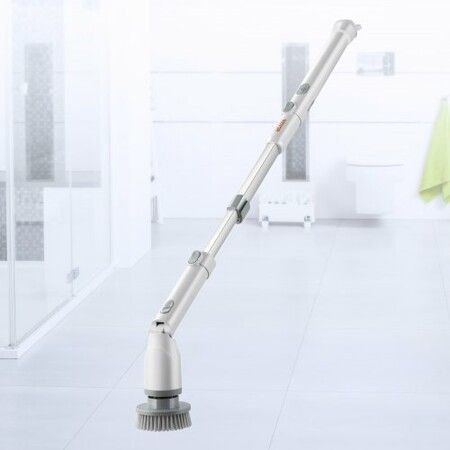 Electric Spin Scrubber Cordless Cleaning Brush with 2 Adjustable Speeds and Extendable Long Handle 1.5H Runtime Power Shower Scrubber