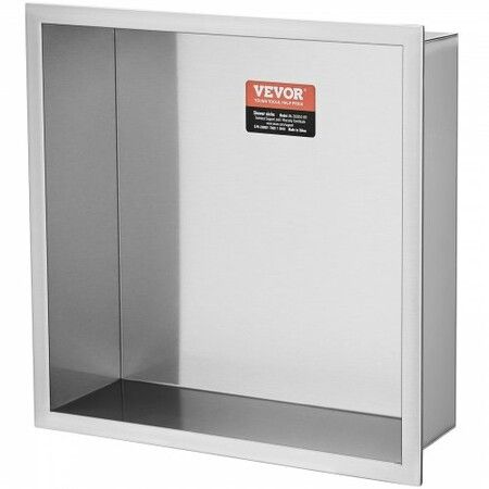 33.02 x 33.02 cm No Tile Shower Niche 304 Stainless Steel Wall-Inserted Niche Recessed Double Shelves Sealed Waterproof Rust-Resistant Modern Niche