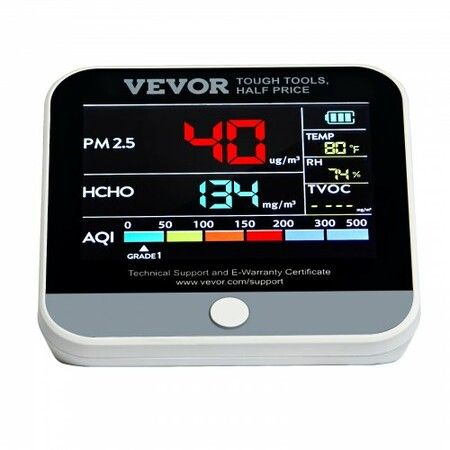 8-IN-1 Mini Air Quality Monitor Meter PM1.0/2.5/10 HCHO TVOC Tester