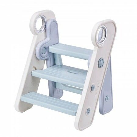 Toddler Step Stool Adjustable 3 Step to 2-Step Kids Kitchen Stool Helper Foldable Plastic Standing Tower Leaning Stool with Handles