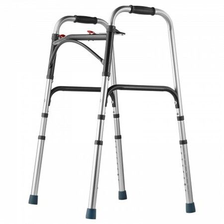 Folding Walker Aluminum Mobility Walker Aid with Adjustable Height 350LBS