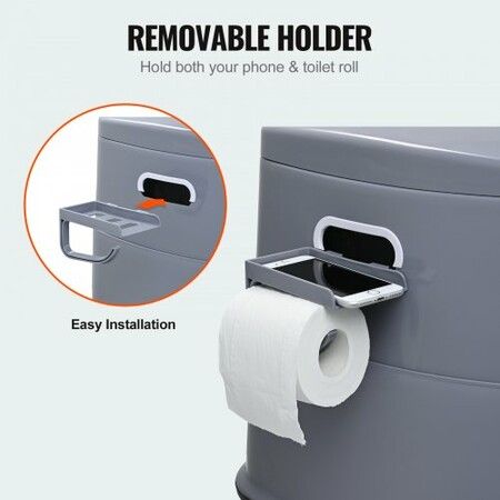 Portable Toilet for Camping Porta Potty with 5L Detachable Inner Bucket & Removable Paper Holder Commode with Dual Lids Travel Toilet