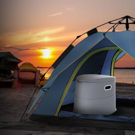 Portable Toilet for Camping Porta Potty with 5L Detachable Inner Bucket & Removable Paper Holder Commode with Dual Lids Travel Toilet