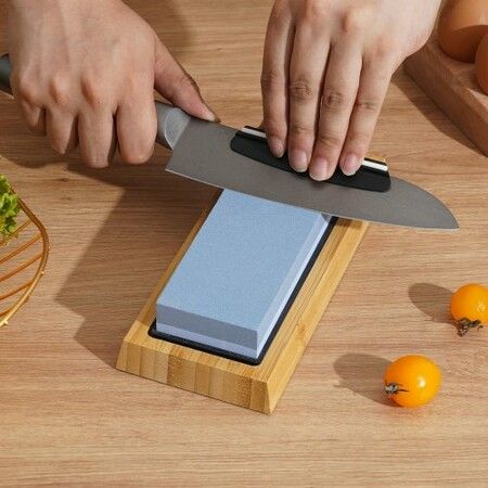 Whetstone Knife Sharpening Kit 2 Dual-Sided Grit Whetstones 400/1000 3000/8000 10PCS Knife Sharpener Kit with 3 Non-Slip Bases Angle & Honing Guide