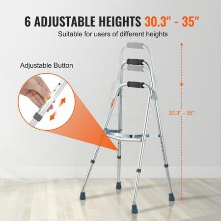 Folding Hemi Walker One Arm Mobility Walker for Senior & Adjustable Height