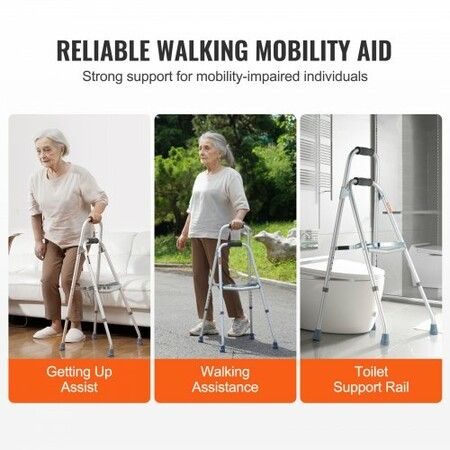 Folding Hemi Walker One Arm Mobility Walker for Senior & Adjustable Height