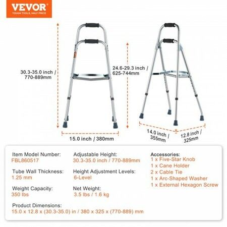 Folding Hemi Walker One Arm Mobility Walker for Senior & Adjustable Height